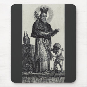 Saint Patrick Apostle of Ireland Monochrome Art Mouse Pad