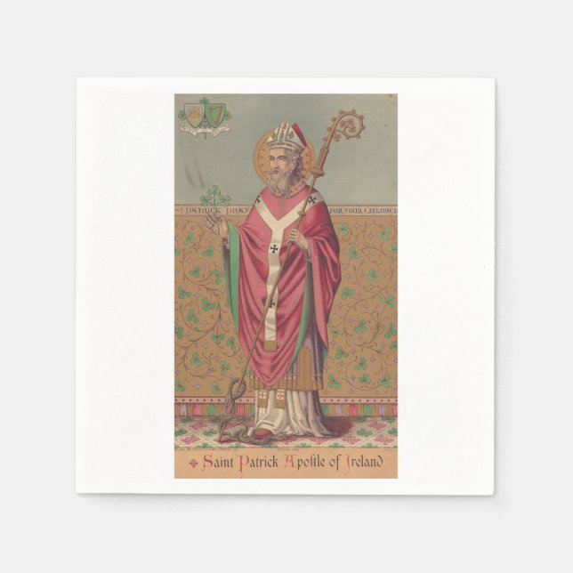 Saint Patrick Apostle of Ireland Napkins (Front)