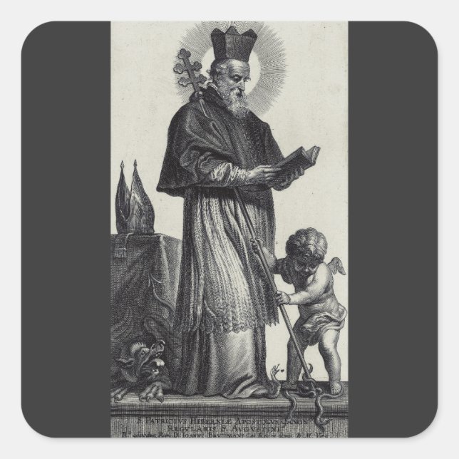 Saint Patrick Bishop and Confessor Square Sticker (Front)