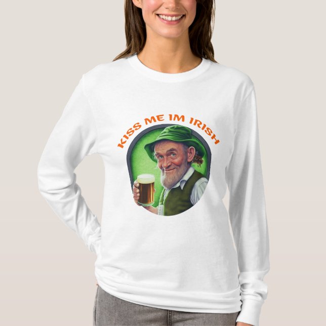 Saint Patrick Day Gift Shirt | Kiss me im irish (Front)