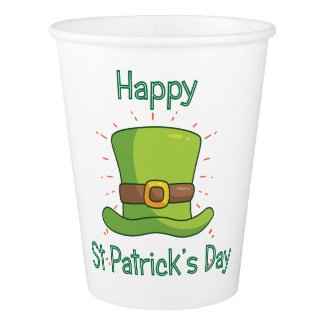 Saint Patrick Day Irish Green Top Hat Paper Cup