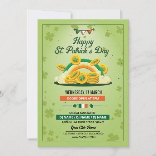 Saint Patrick Day Party Invitation Template