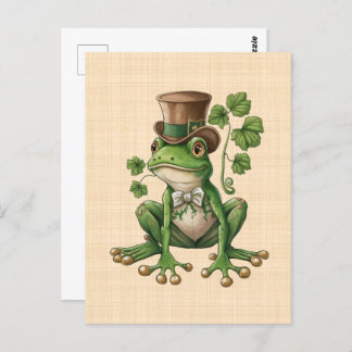 Saint Patrick - Frog Irish hat Postcard