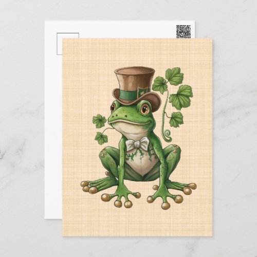 Saint Patrick _ Frog Irish hat Postcard