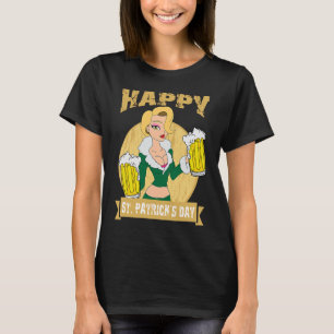 Saint Patrick Happy St Patrick's Day Shamrock Beer T-Shirt