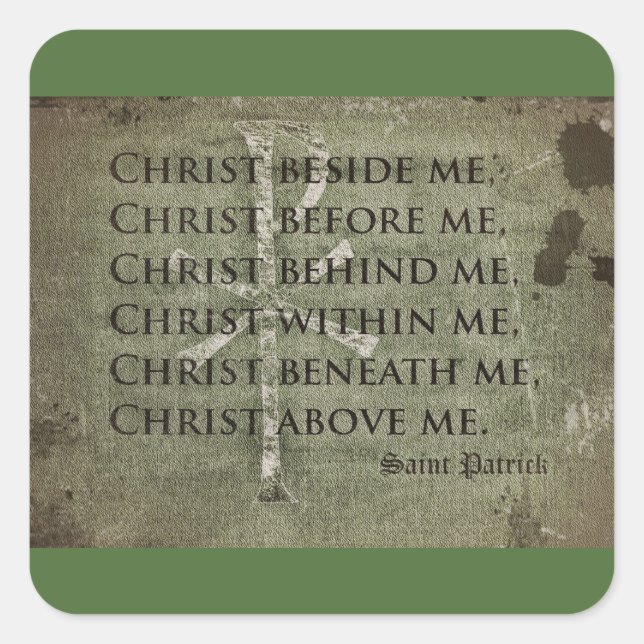 Saint Patrick Historic Quote Square Sticker (Front)