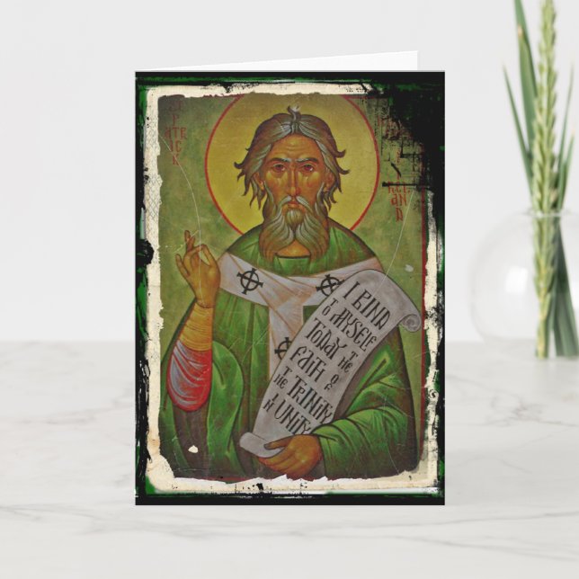 Saint Patrick Icon on Green Card (Front)