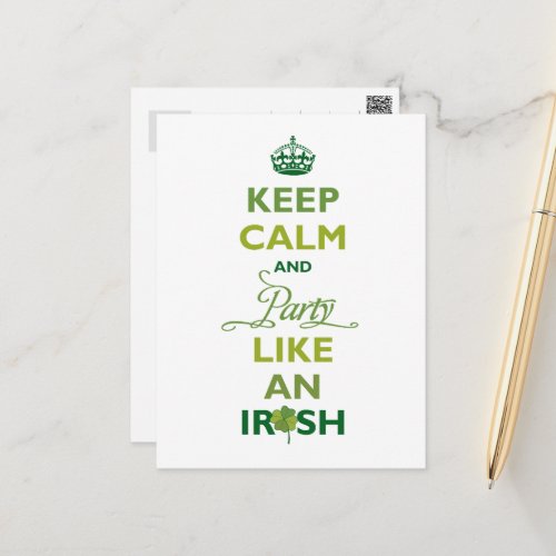 Saint Patrick Keep Calm And Party Like An Irish Postcard