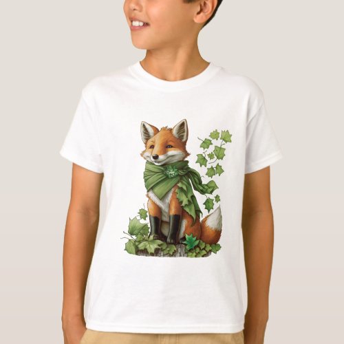 Saint_Patrick _ Lucky and cute fox T_Shirt