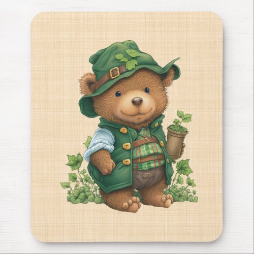 Saint_Patrick _ Ourson chanceux Mouse Pad