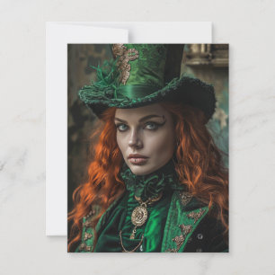 Saint Patrick’s Day Goth Woman Note Card