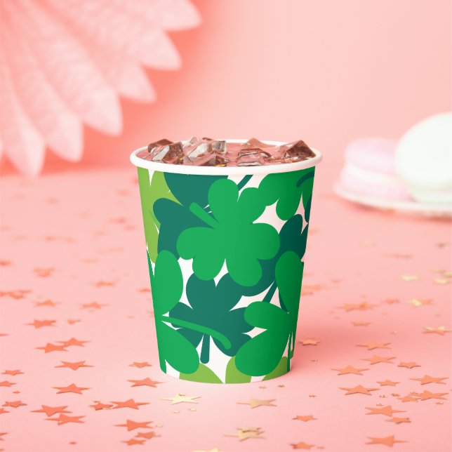 Saint Patrick’s Day Green Shamrock Paper Cups (Insitu)