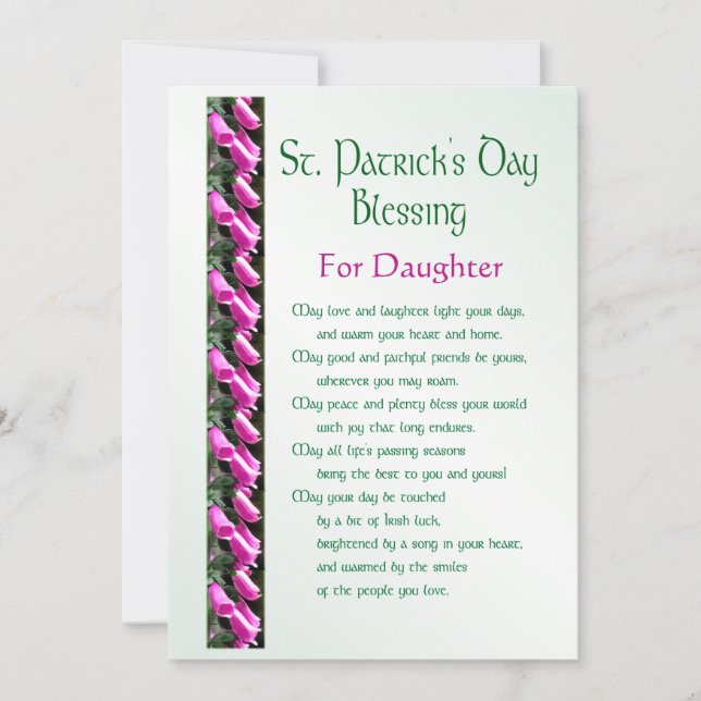 Saint Patrick’s Day Irish Blessing for  Daughter H Holiday Card (Front)