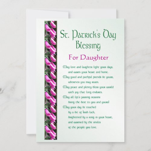 Saint Patricks Day Irish Blessing for  Daughter H Holiday Card