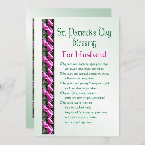 Saint Patricks Day Irish Blessing for Husband Hol Holiday Card