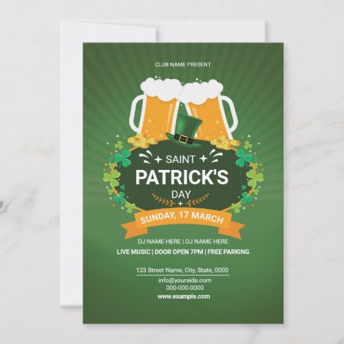 Saint Patricks Day Party Invitation