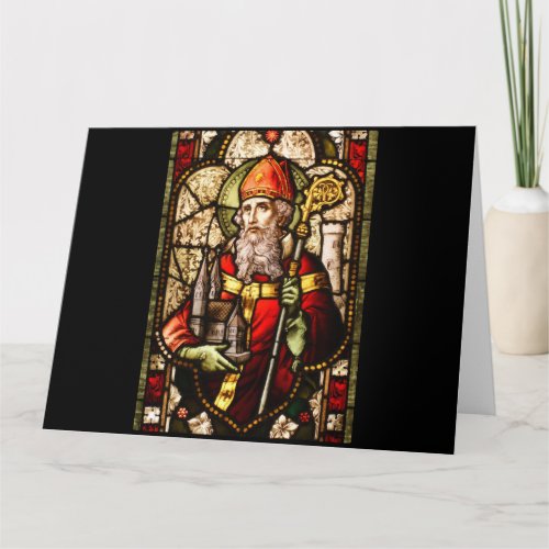 Saint Patrick Stained Glass Card