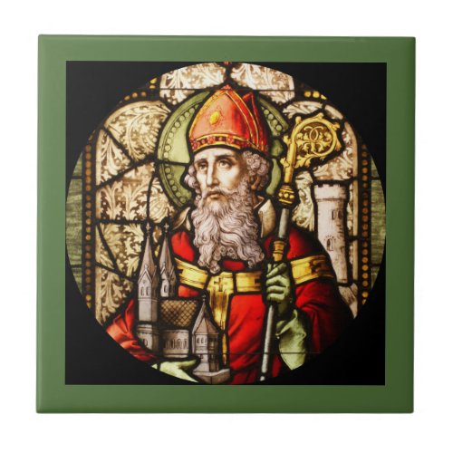 Saint Patrick Stained Glass Tile