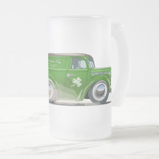  Saint Patrick vintage Cartoon Van Frosted Glass Beer Mug