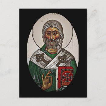 Saint Patrick With Holy Scripture Postcard by dmorganajonz at Zazzle