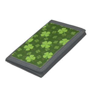 SAINT PATRICKS 4 LEAF CLOVER TRI-FOLD WALLET