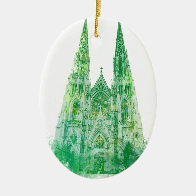 Saint Patrick's Cathedral New York Ceramic Ornament (Front)