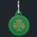 SAINT PATRICKS CELTIC CROSS GREEN PET ID TAG<br><div class="desc">Saint Patrick,  known as the "Apostle of Ireland",  he is the primary patron saint of Ireland.
Add your contact details on back.</div>
