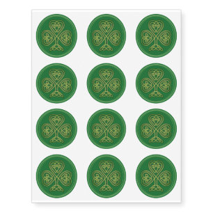 SAINT PATRICKS CELTIC CROSS GREEN TEMPORARY TATTOOS