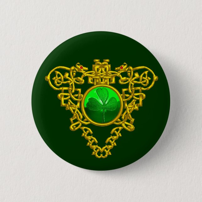 SAINT PATRICK'S CELTIC HEART PINBACK BUTTON (Front)