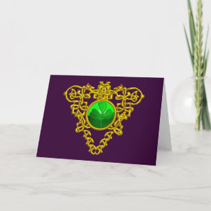 SAINT PATRICK'S CELTIC HEART,purple,white Card