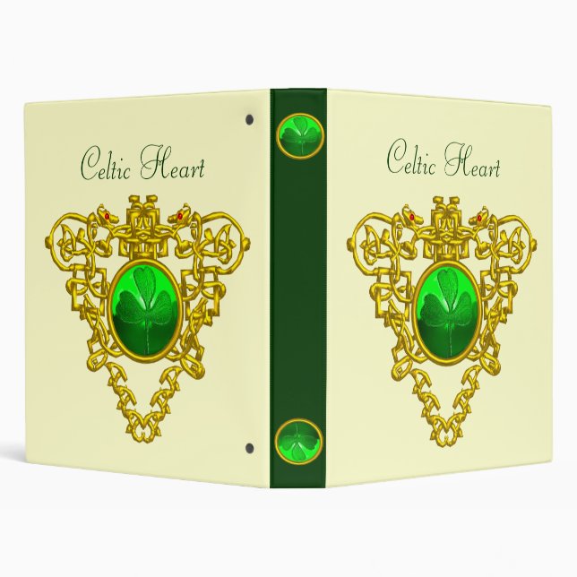 SAINT PATRICK'S CELTIC HEART,SHAMROCK 3 RING BINDER (Background)