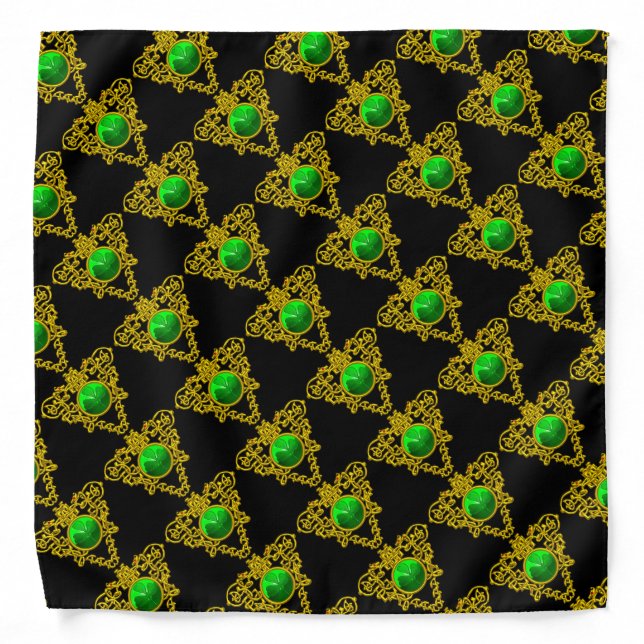 SAINT PATRICK'S CELTIC HEART,SHAMROCK, Black Bandana (Front)