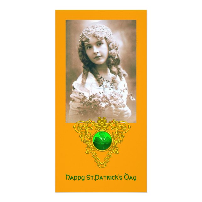 SAINT PATRICK'S CELTIC HEART,shamrock Card (Front)