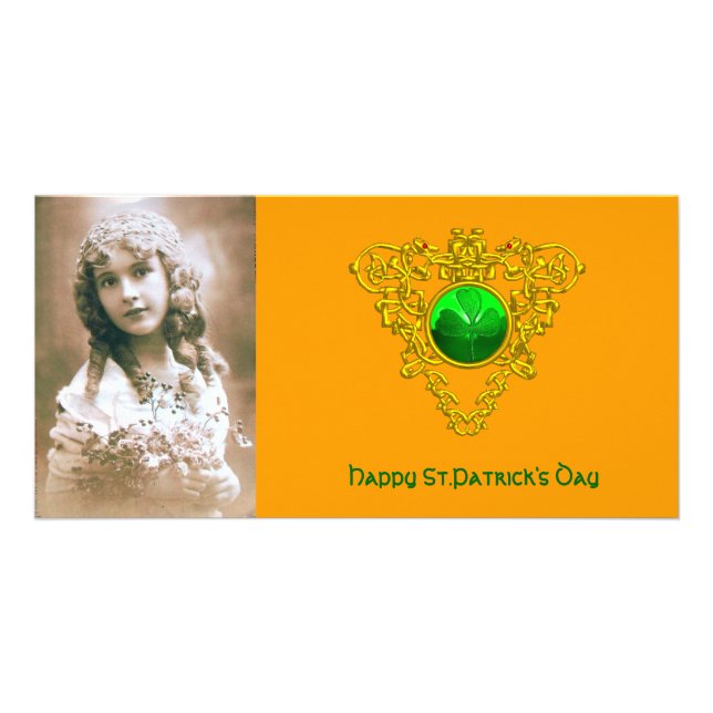 SAINT PATRICK'S CELTIC HEART,shamrock Card (Front)