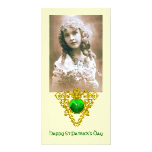 SAINT PATRICK'S CELTIC HEART,shamrock,cream Card