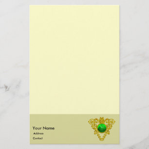 SAINT PATRICK'S CELTIC HEART,SHAMROCK Cream Stationery