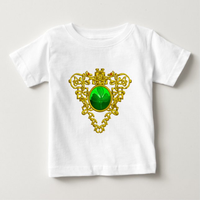 SAINT PATRICK'S CELTIC HEART WITH GREEN SHAMROCK BABY T-Shirt (Front)