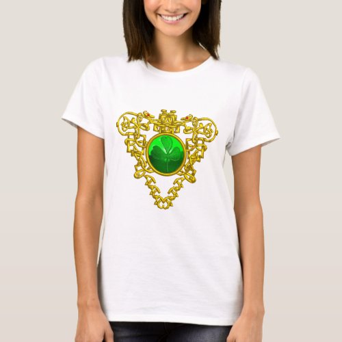 SAINT PATRICKS CELTIC HEART WITH GREEN SHAMROCK T_Shirt