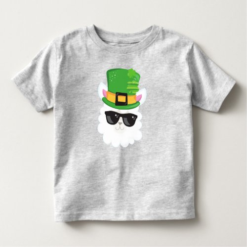Saint Patricks Day Alpaca Llama Leprechaun Hat Toddler T_shirt