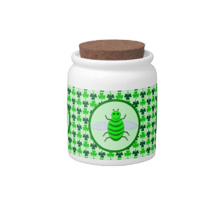 Saint Patricks Day Bee and Sahmrocks Candy Jar