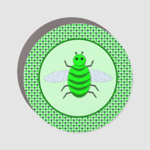 Saint Patricks Day Bee and Shamrocks Car Magnet