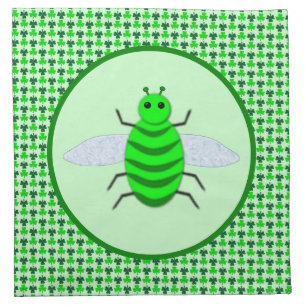Saint Patricks Day Bee and Shamrocks Cloth Napkin