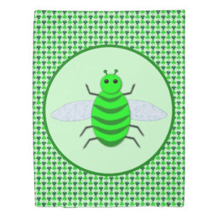 Saint Patricks Day Bee and Shamrocks Duvet Cover
