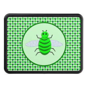 Saint Patricks Day Bee and Shamrocks Hitch Cover