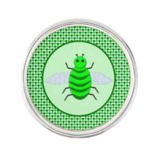 Saint Patricks Day Bee and Shamrocks Lapel Pin
