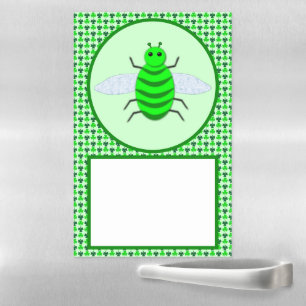 Saint Patricks Day Bee and Shamrocks Magnetic Dry Erase Sheet