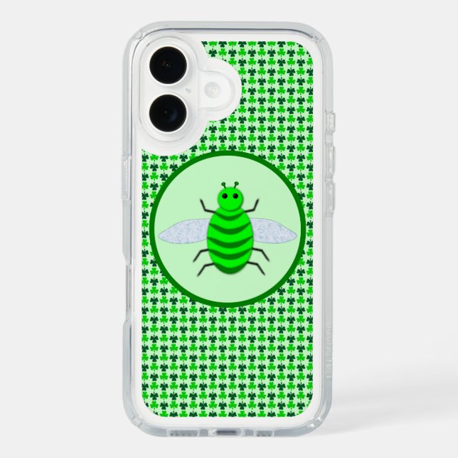 Saint Patricks Day Bee and Shamrocks Speck iPhone Case (Front)