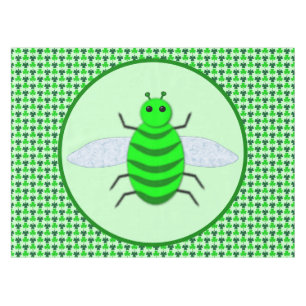 Saint Patricks Day Bee and Shamrocks Tablecloth