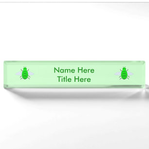 Saint Patricks Day Bee Custom Desk Name Plate