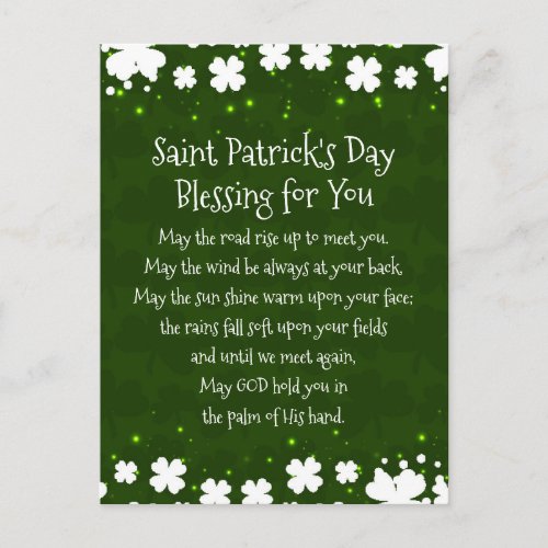 Saint Patricks Day Blessing May the Road Rise Up Postcard